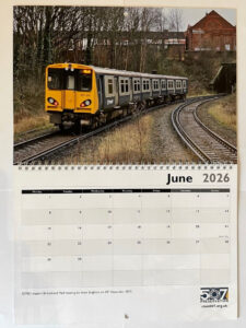Calendar showing 507001 departing a station